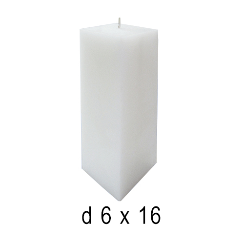 Белые свечи Квадрат средний 6*16 см 